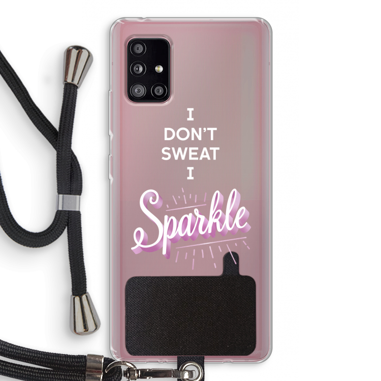 Sparkle quote: Samsung Galaxy A51 5G Transparant Hoesje met koord
