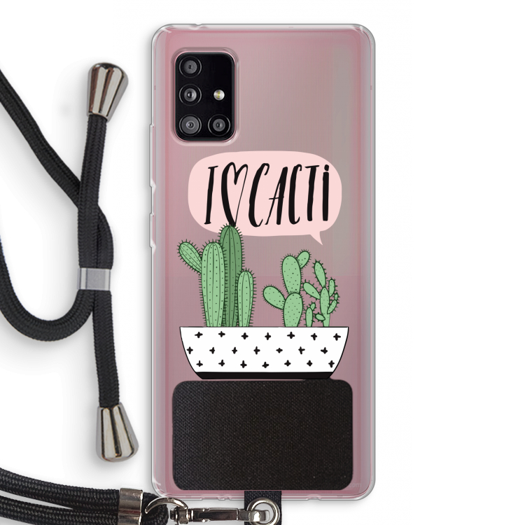 I love cacti: Samsung Galaxy A51 5G Transparant Hoesje met koord
