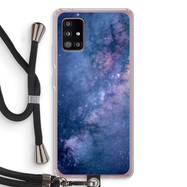 Nebula: Samsung Galaxy A51 5G Transparant Hoesje met koord
