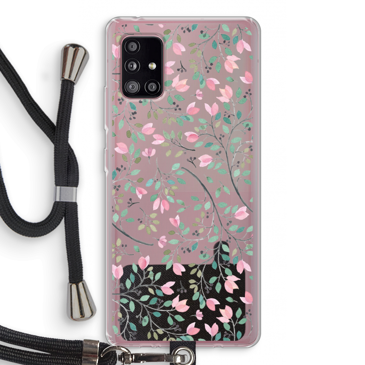 Sierlijke bloemen: Samsung Galaxy A51 5G Transparant Hoesje met koord