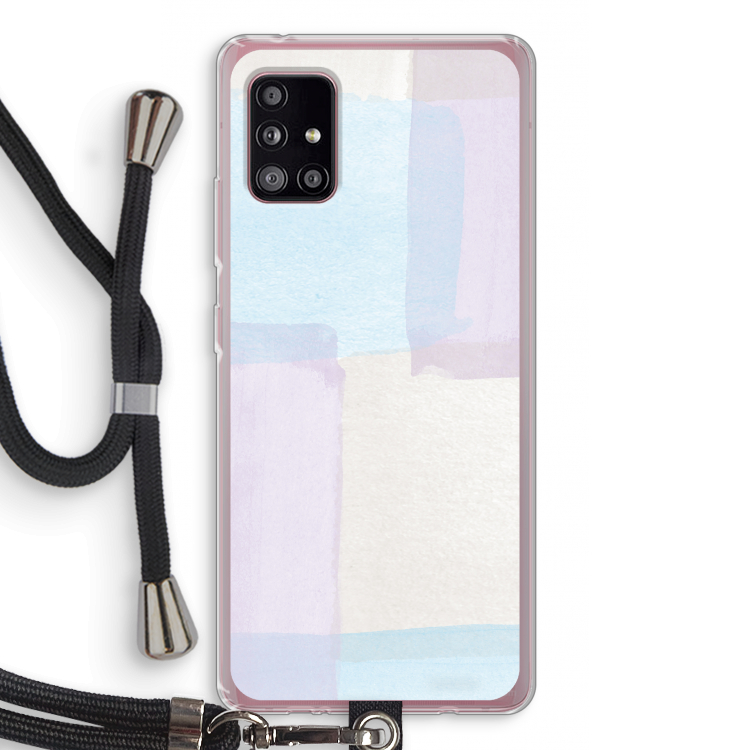 Square pastel: Samsung Galaxy A51 5G Transparant Hoesje met koord