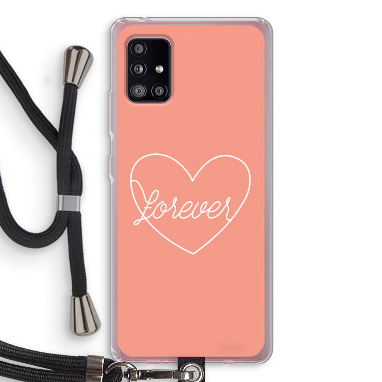 Forever heart: Samsung Galaxy A51 5G Transparant Hoesje met koord