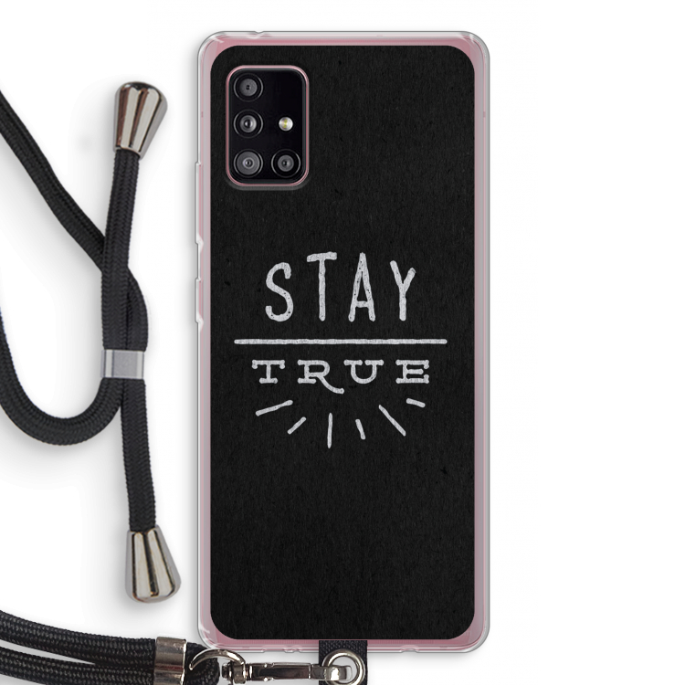 Stay true: Samsung Galaxy A51 5G Transparant Hoesje met koord