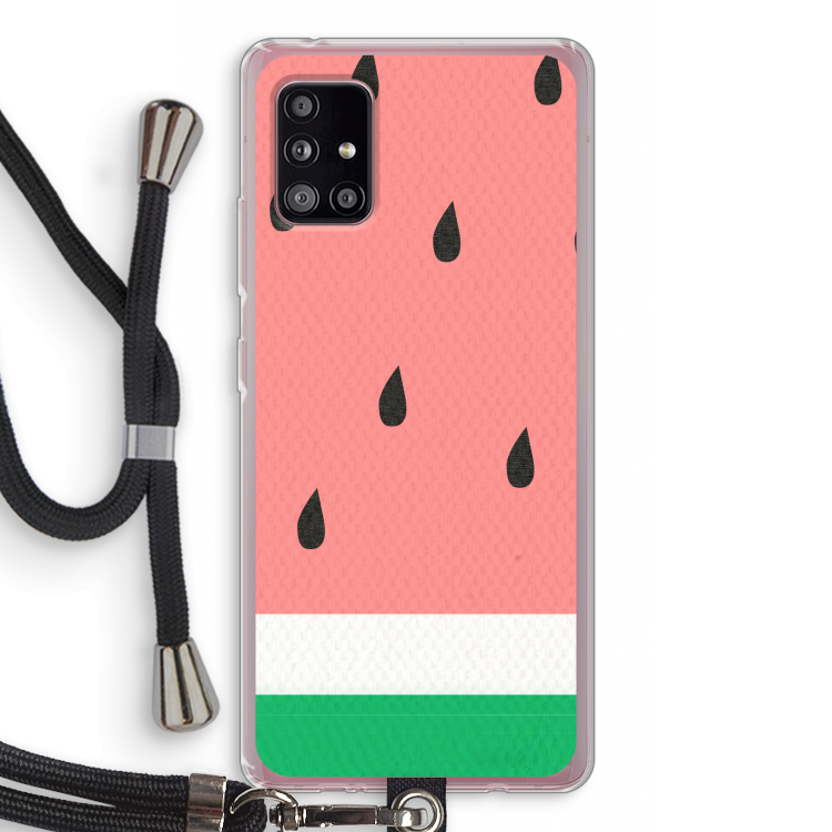 Watermeloen: Samsung Galaxy A51 5G Transparant Hoesje met koord