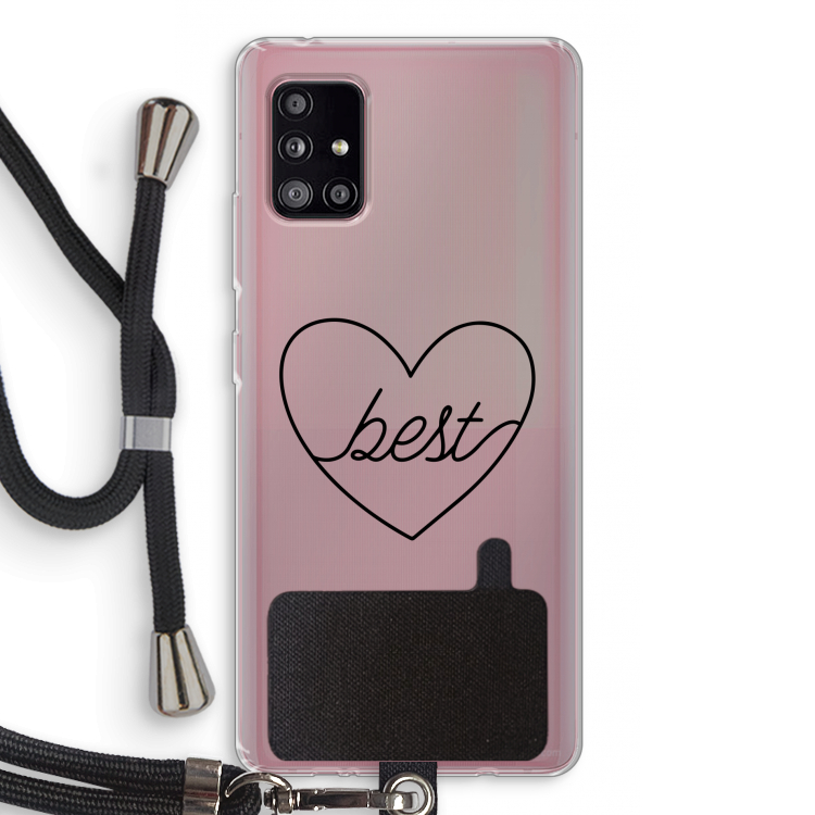 Best heart black: Samsung Galaxy A51 5G Transparant Hoesje met koord