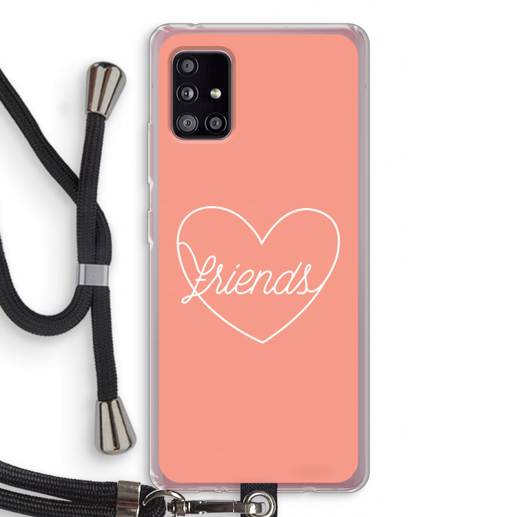 Friends heart: Samsung Galaxy A51 5G Transparant Hoesje met koord