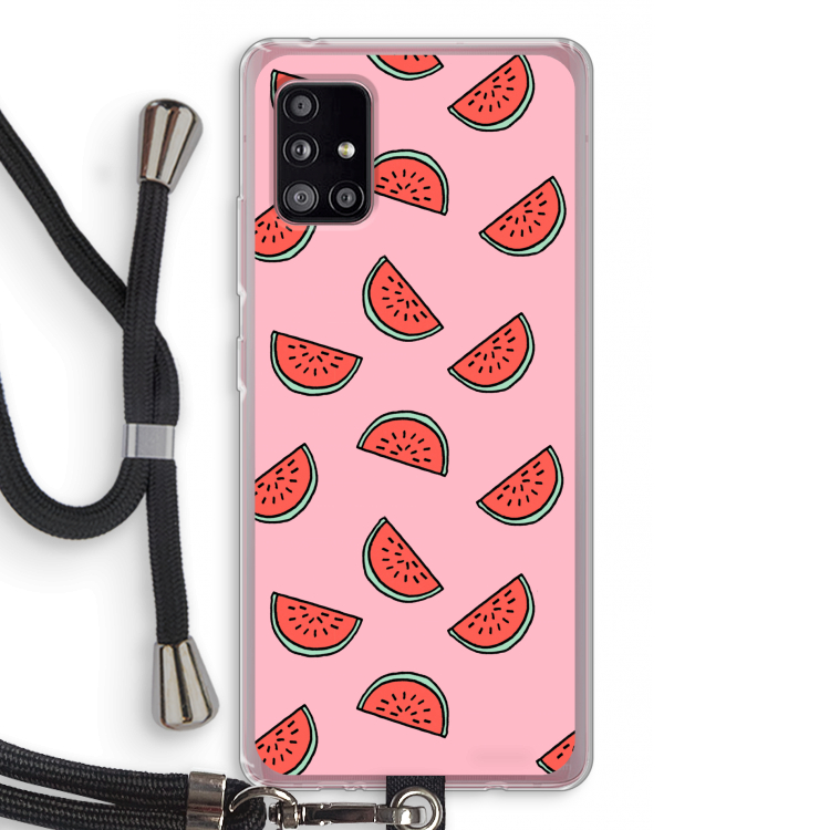 Watermeloen: Samsung Galaxy A51 5G Transparant Hoesje met koord