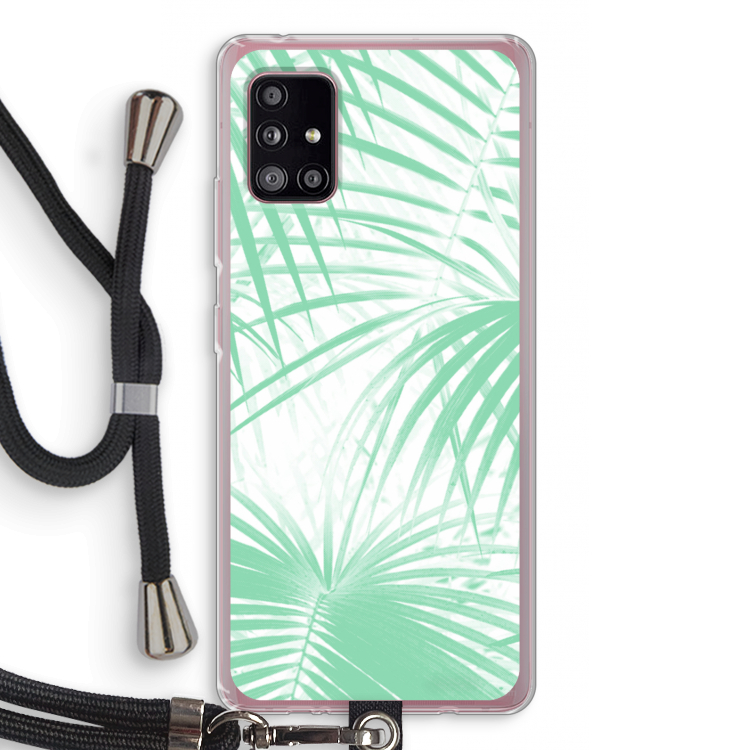 Palmbladeren: Samsung Galaxy A51 5G Transparant Hoesje met koord