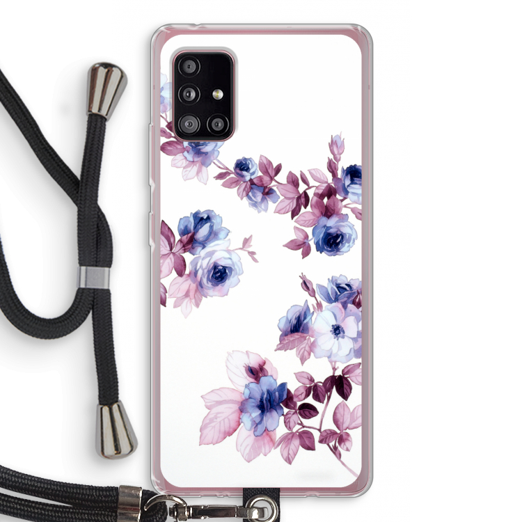 Waterverf bloemen: Samsung Galaxy A51 5G Transparant Hoesje met koord