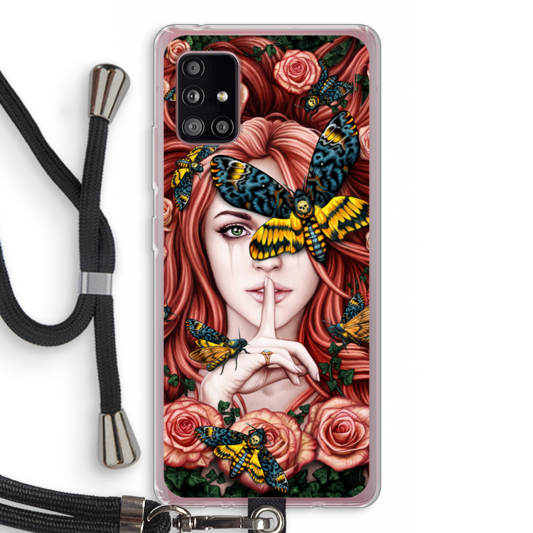 Lady Moth: Samsung Galaxy A51 5G Transparant Hoesje met koord