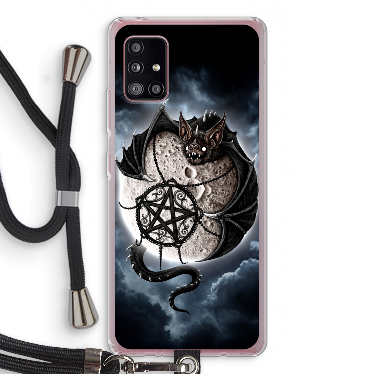 Volle maan: Samsung Galaxy A51 5G Transparant Hoesje met koord