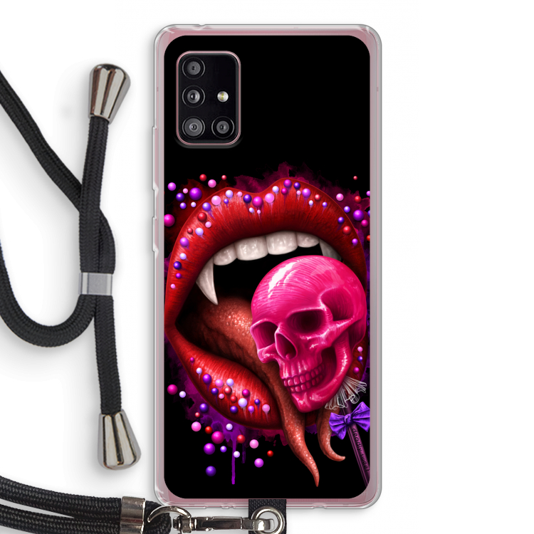 Dodelijk zoet: Samsung Galaxy A51 5G Transparant Hoesje met koord