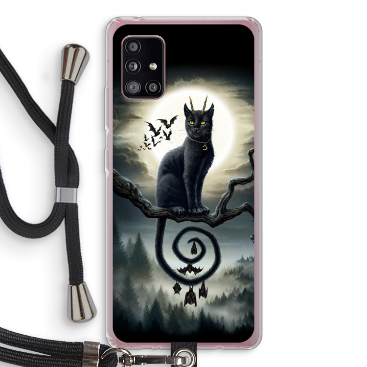 Moonlight Companions: Samsung Galaxy A51 5G Transparant Hoesje met koord