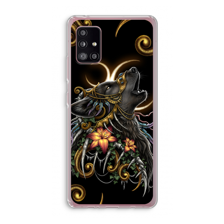 Huilende Wolf: Samsung Galaxy A51 5G Transparant Hoesje