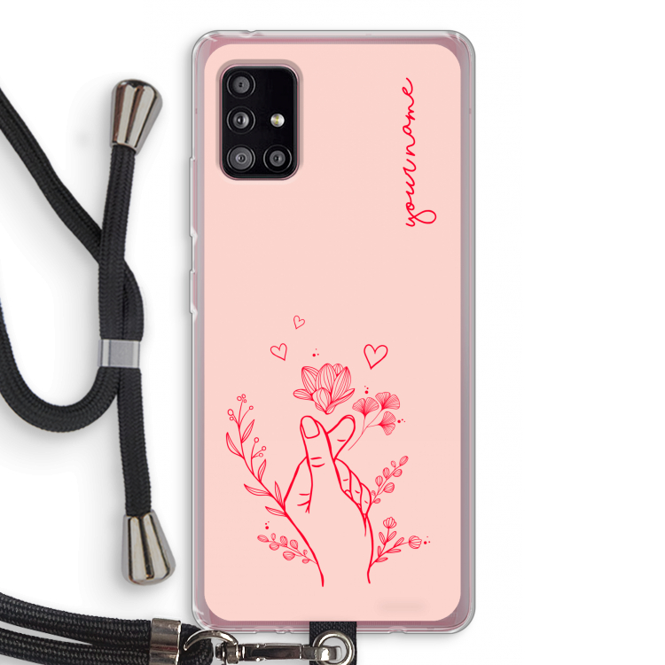 Giving Flowers: Samsung Galaxy A51 5G Transparant Hoesje met koord