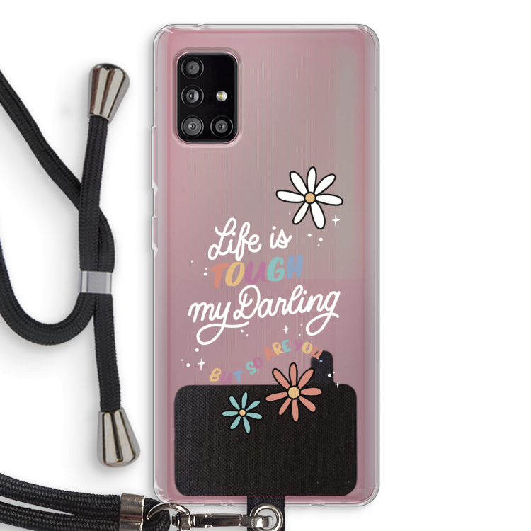 Tough Life: Samsung Galaxy A51 5G Transparant Hoesje met koord