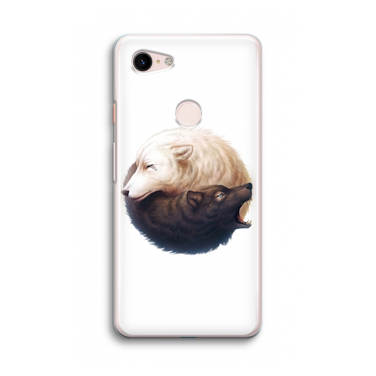 Yin Yang Wolves: Google Pixel 3 Transparant Hoesje
