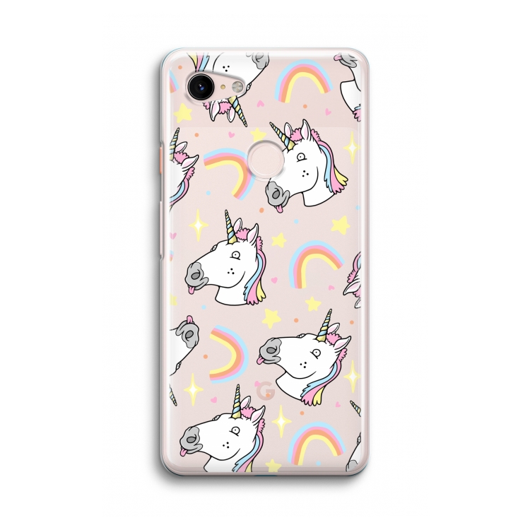 Rainbow Unicorn: Google Pixel 3 Transparant Hoesje