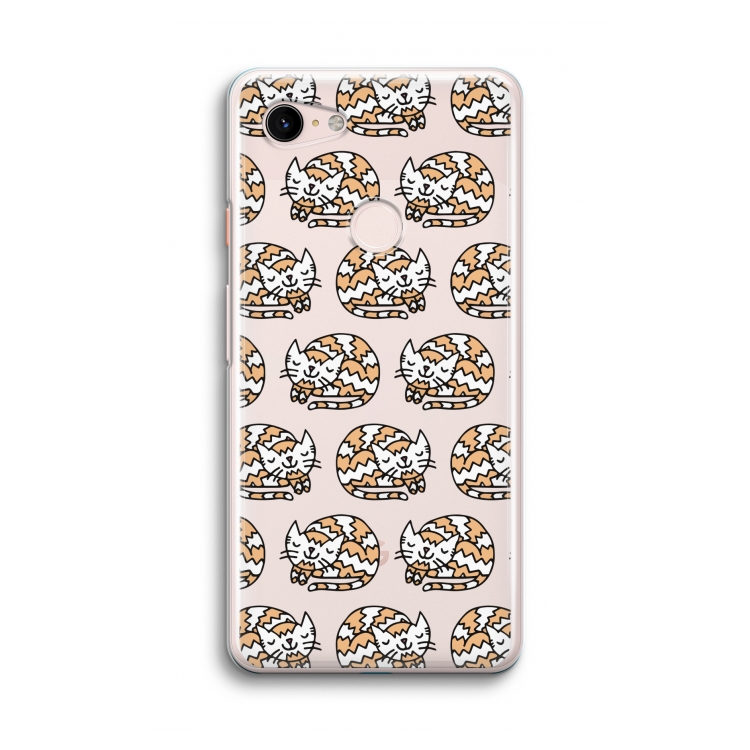 Slapende poes: Google Pixel 3 Transparant Hoesje