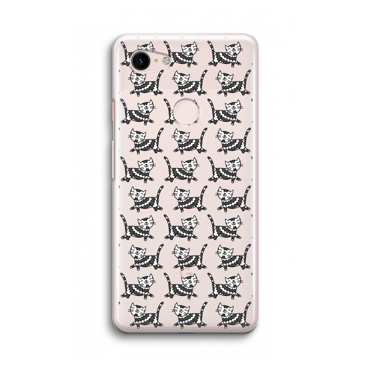 Zwarte poes: Google Pixel 3 Transparant Hoesje