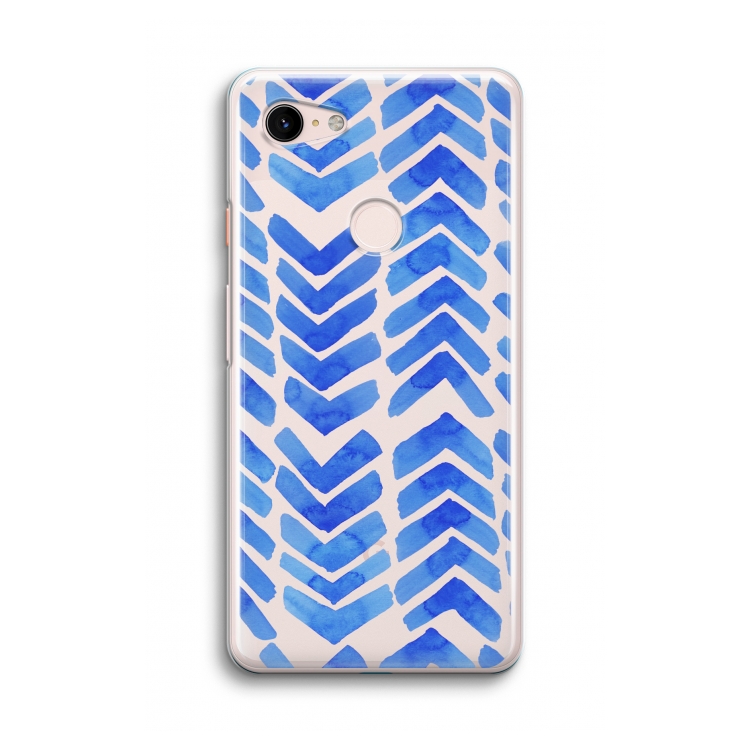 Blauwe pijlen: Google Pixel 3 Transparant Hoesje