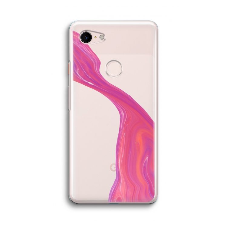 Paarse stroom: Google Pixel 3 Transparant Hoesje
