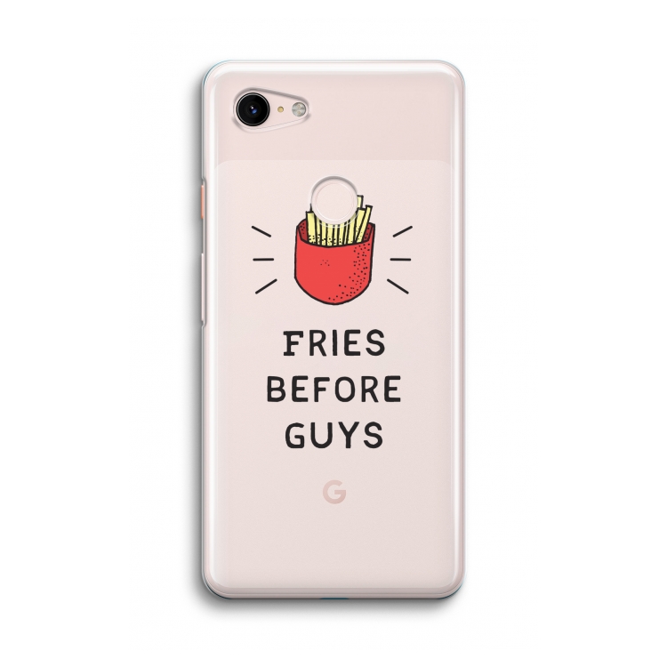 Fries before guys: Google Pixel 3 Transparant Hoesje
