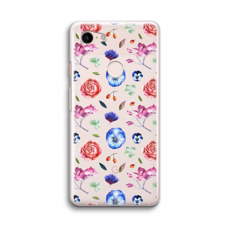 Bloemetjes: Google Pixel 3 Transparant Hoesje