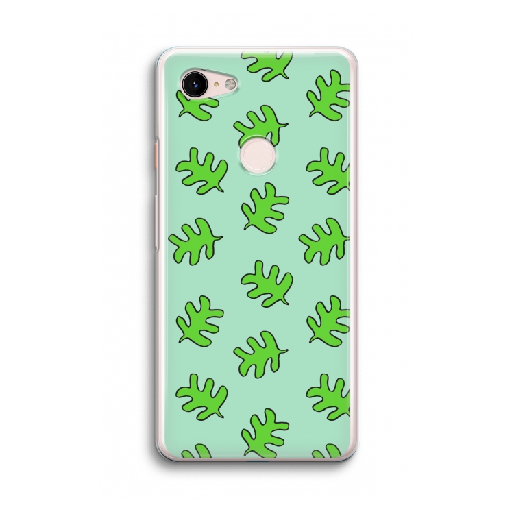 Groene blaadjes: Google Pixel 3 Transparant Hoesje