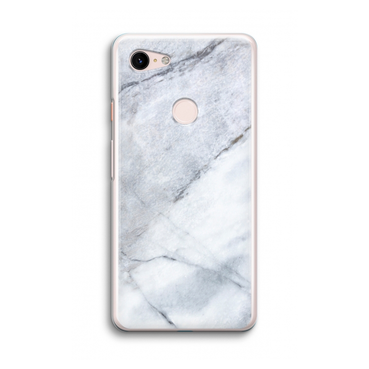 Witte marmer: Google Pixel 3 Transparant Hoesje