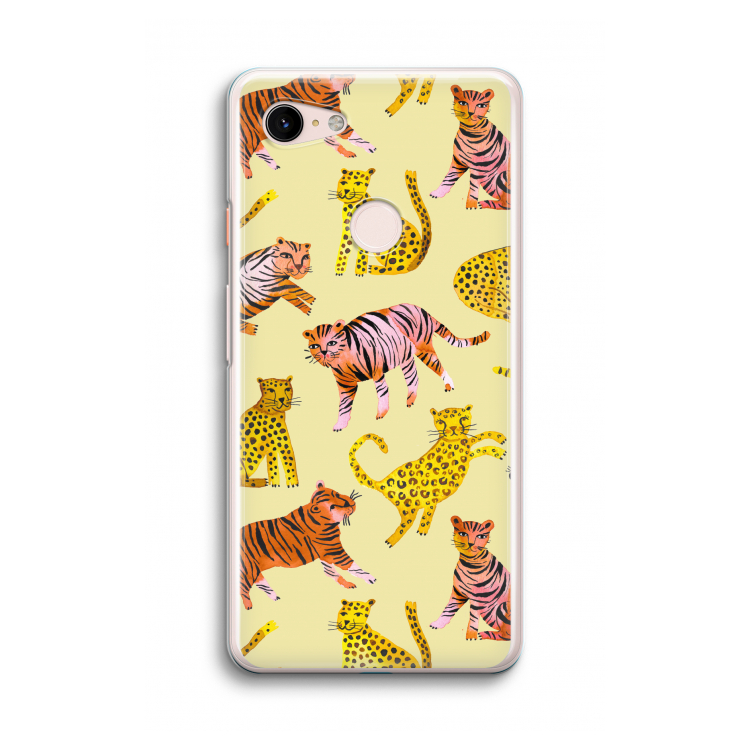 Cute Tigers and Leopards: Google Pixel 3 Transparant Hoesje