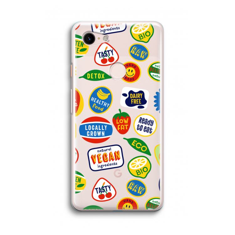 Fruitsticker: Google Pixel 3 Transparant Hoesje