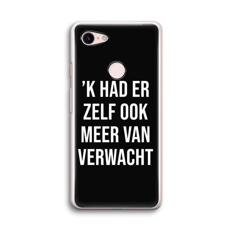 Meer verwacht - Zwart: Google Pixel 3 Transparant Hoesje