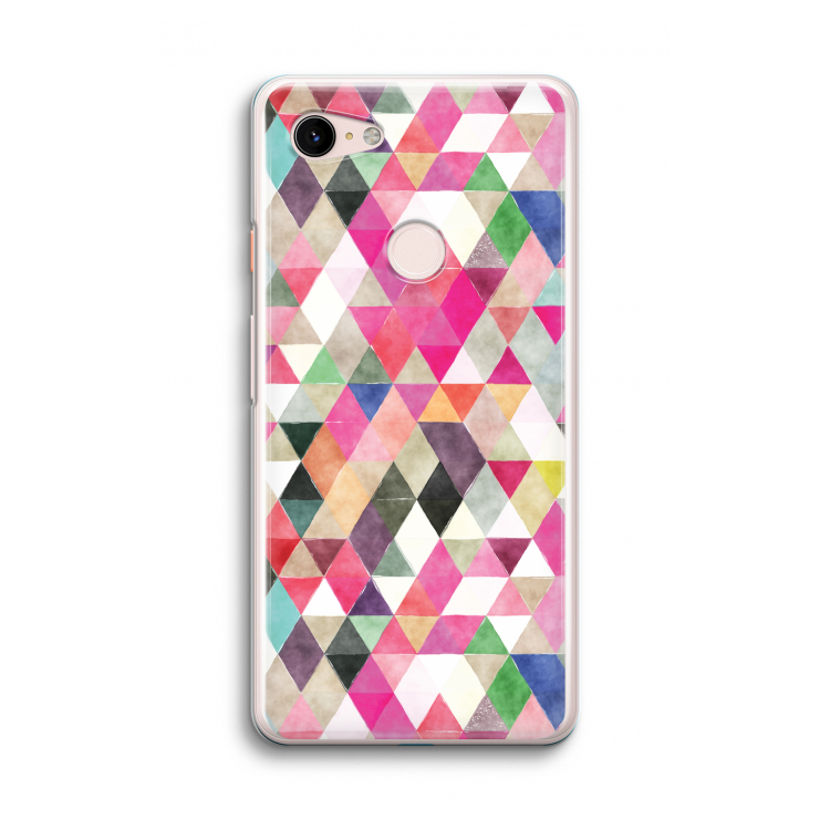 Gekleurde driehoekjes: Google Pixel 3 Transparant Hoesje