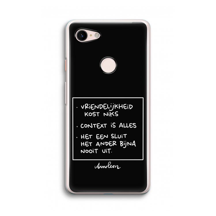 Mijn Motto's: Google Pixel 3 Transparant Hoesje