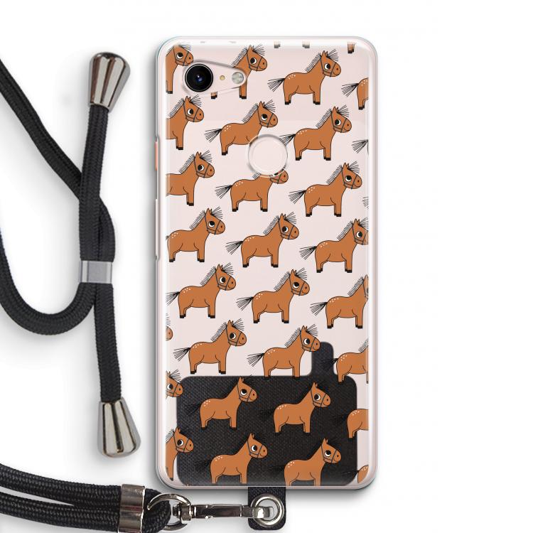 Pony: Pixel 3 Transparant Hoesje met koord