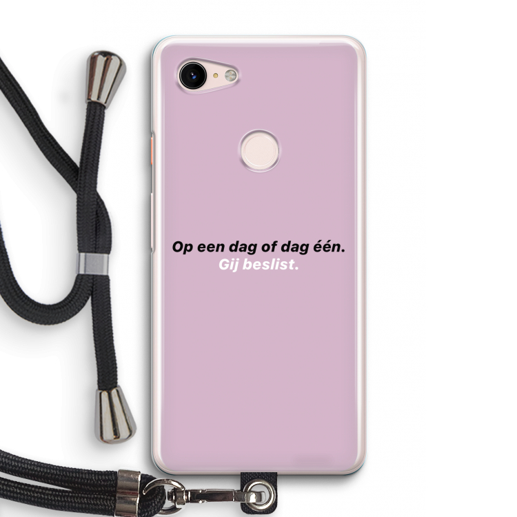 gij beslist: Pixel 3 Transparant Hoesje met koord