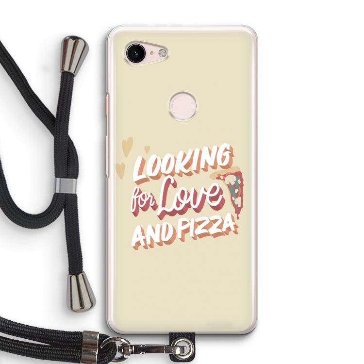 Pizza is the answer: Pixel 3 Transparant Hoesje met koord