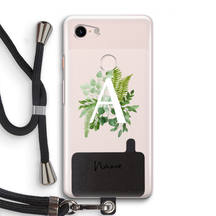 Green Brush: Pixel 3 Transparant Hoesje met koord