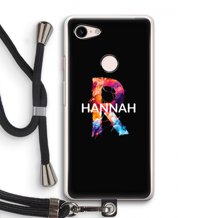 Abstract Spectrum: Pixel 3 Transparant Hoesje met koord