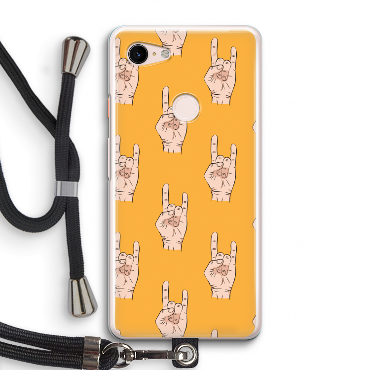 Rock: Pixel 3 Transparant Hoesje met koord