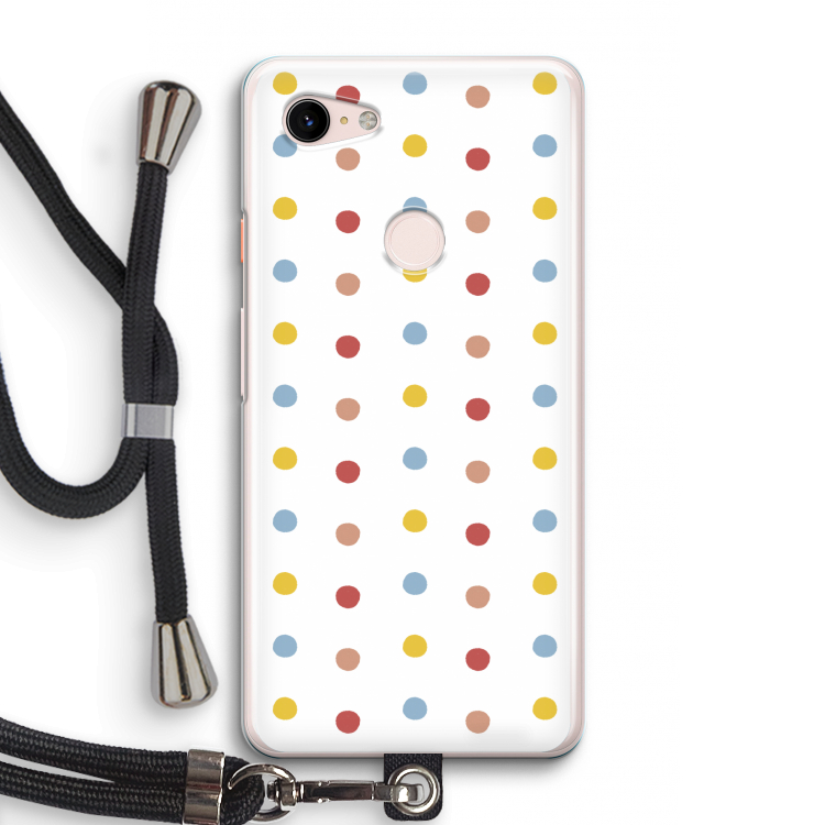 Bollen: Pixel 3 Transparant Hoesje met koord