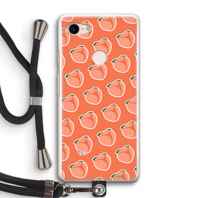 Just peachy: Pixel 3 Transparant Hoesje met koord