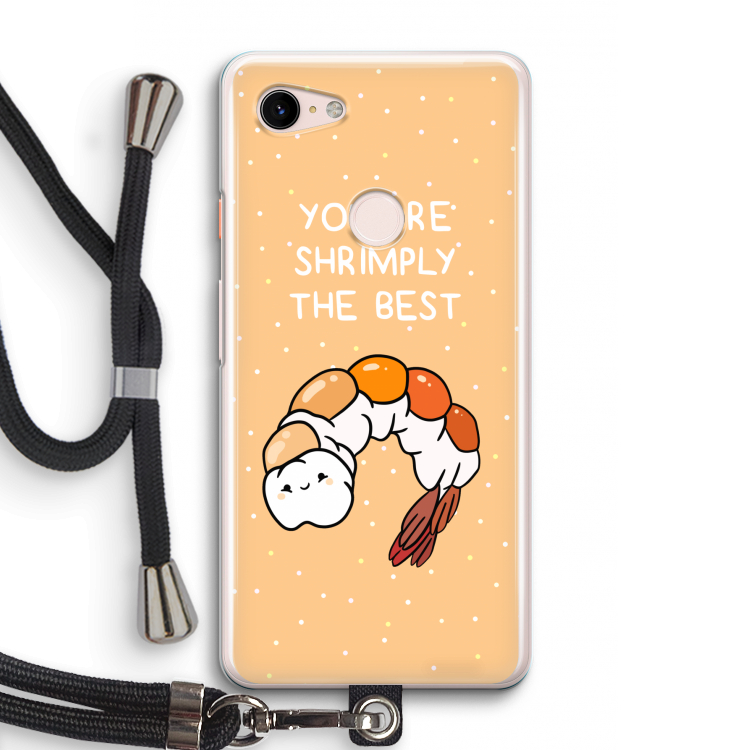You're Shrimply The Best: Pixel 3 Transparant Hoesje met koord