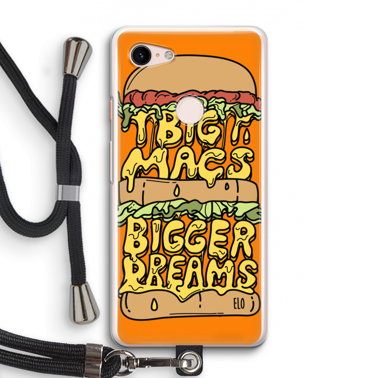 Big Macs Bigger Dreams: Pixel 3 Transparant Hoesje met koord