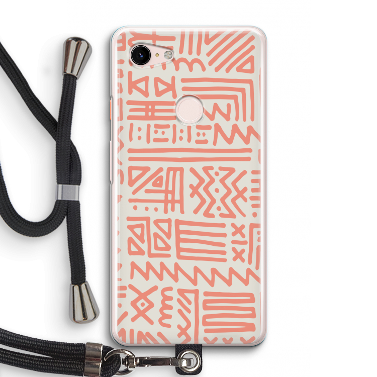 Marrakech Pink: Pixel 3 Transparant Hoesje met koord