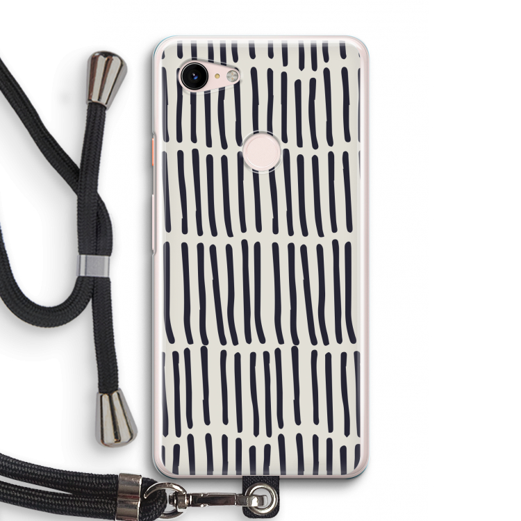 Moroccan stripes: Pixel 3 Transparant Hoesje met koord