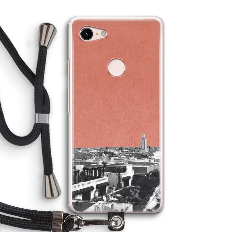 Marrakech Skyline : Pixel 3 Transparant Hoesje met koord