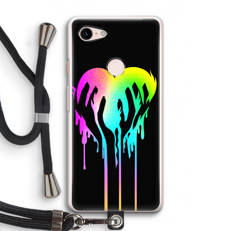 Hold My Heart: Pixel 3 Transparant Hoesje met koord