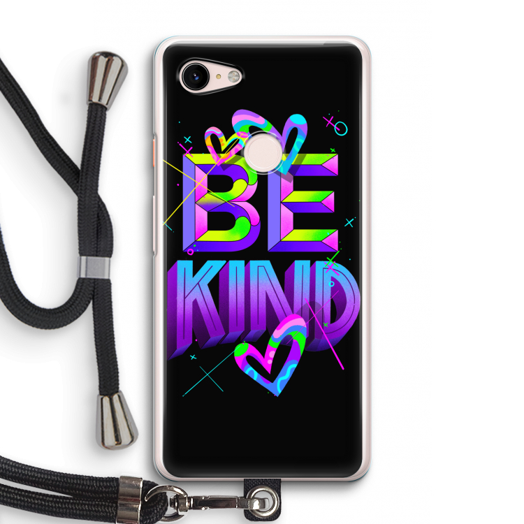 Be Kind: Pixel 3 Transparant Hoesje met koord